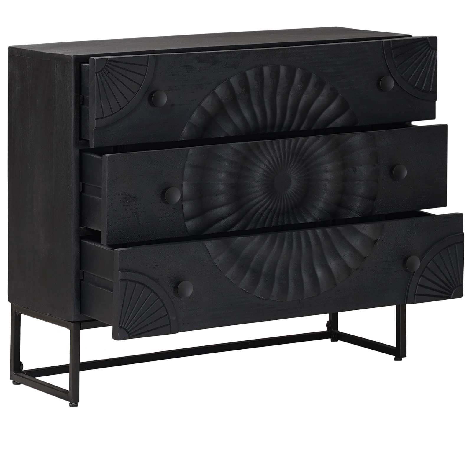 Schubladenschrank mit Schubladen Schwarz 75 x 30 x 65 cm