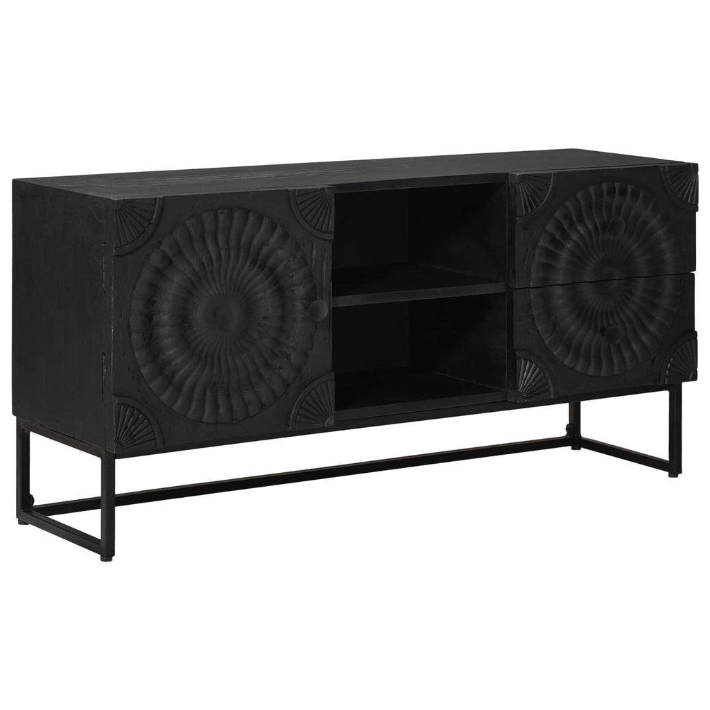 TV-Schränk mit Schubladen mit Regal Schwarz 105 x 30 x 54 cm
