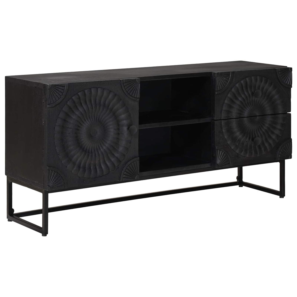 TV-Schränk mit Schubladen mit Regal Schwarz 105 x 30 x 54 cm