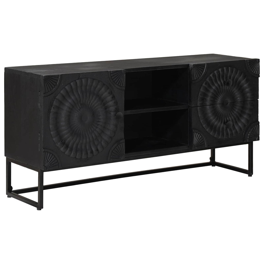 TV-Schränk mit Schubladen mit Regal Schwarz 105 x 30 x 54 cm