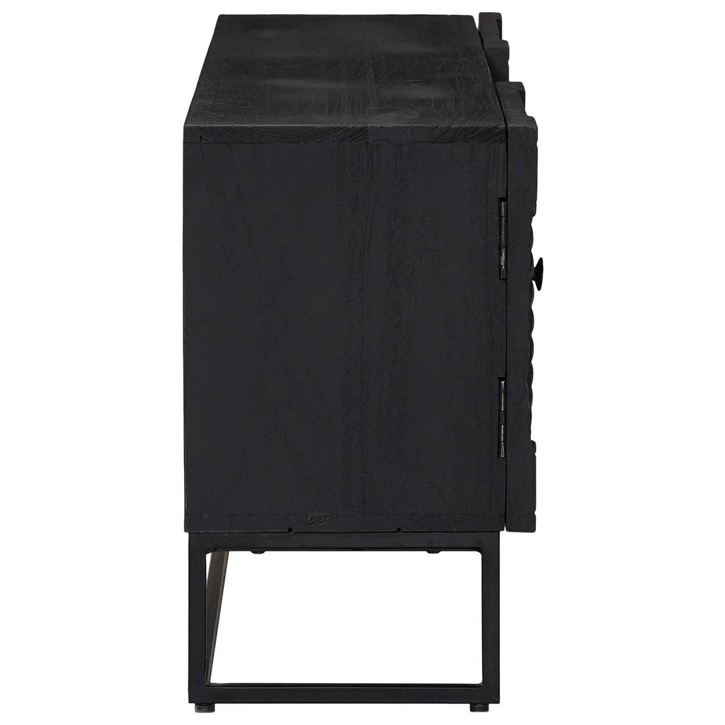 TV-Schränk mit Schubladen mit Regal Schwarz 105 x 30 x 54 cm