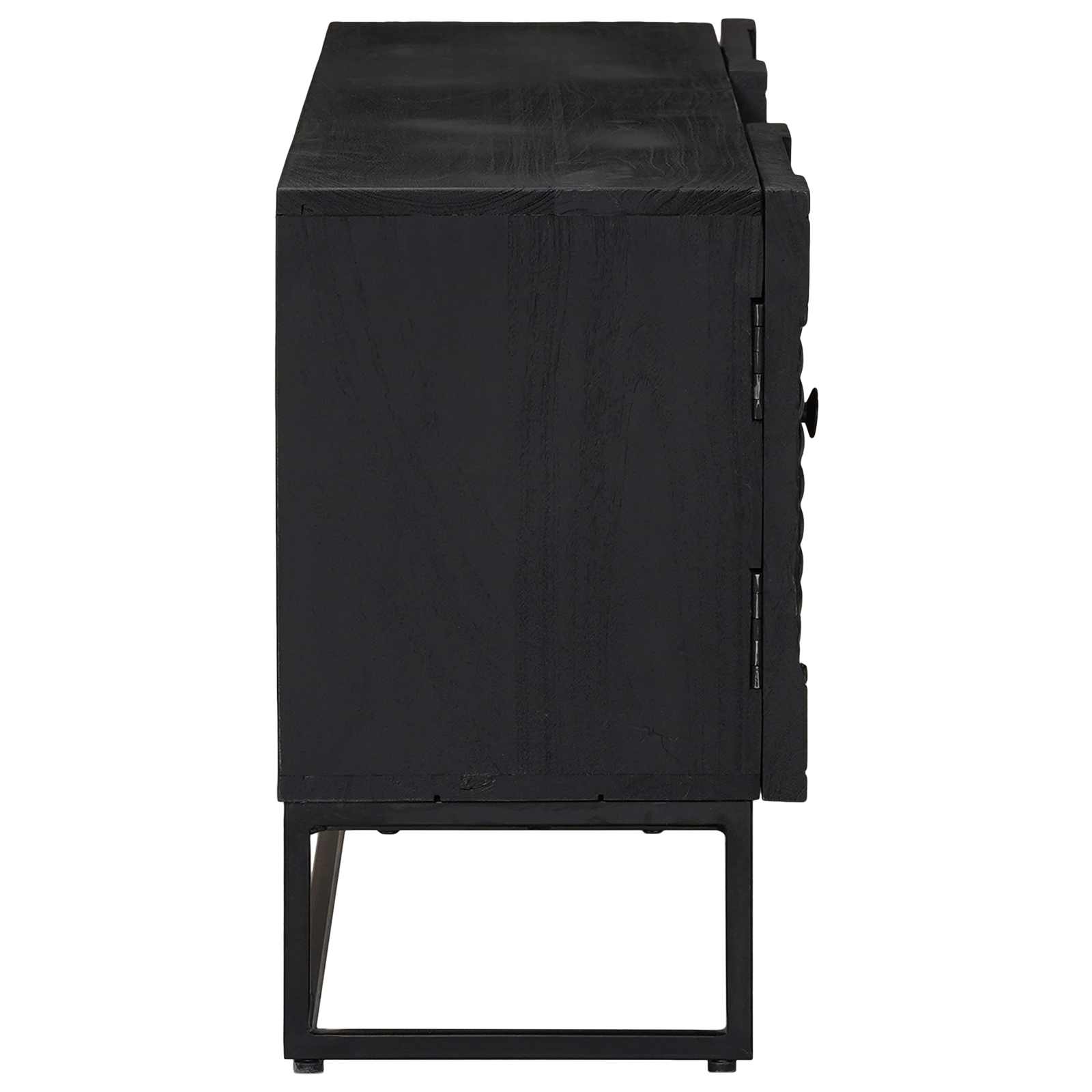 TV-Schränk mit Schubladen mit Regal Schwarz 105 x 30 x 54 cm