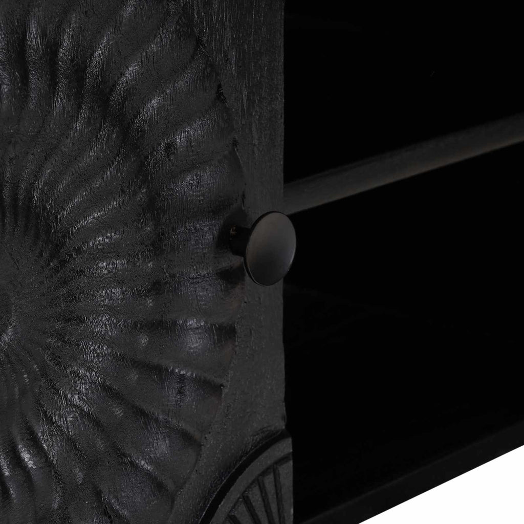 TV-Schränk mit Regal mit Speicher Schwarz 105 x 30 x 35 cm