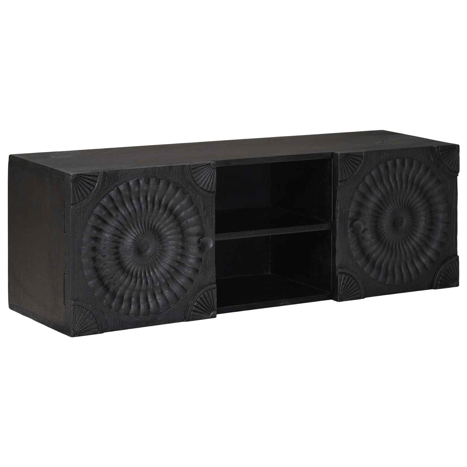 TV-Schränk mit Regal mit Speicher Schwarz 105 x 30 x 35 cm