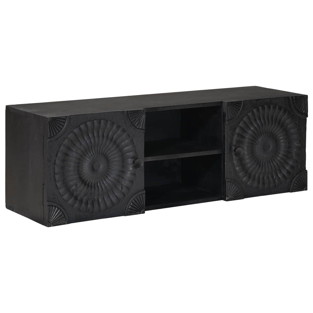 TV-Schränk mit Regal mit Speicher Schwarz 105 x 30 x 35 cm