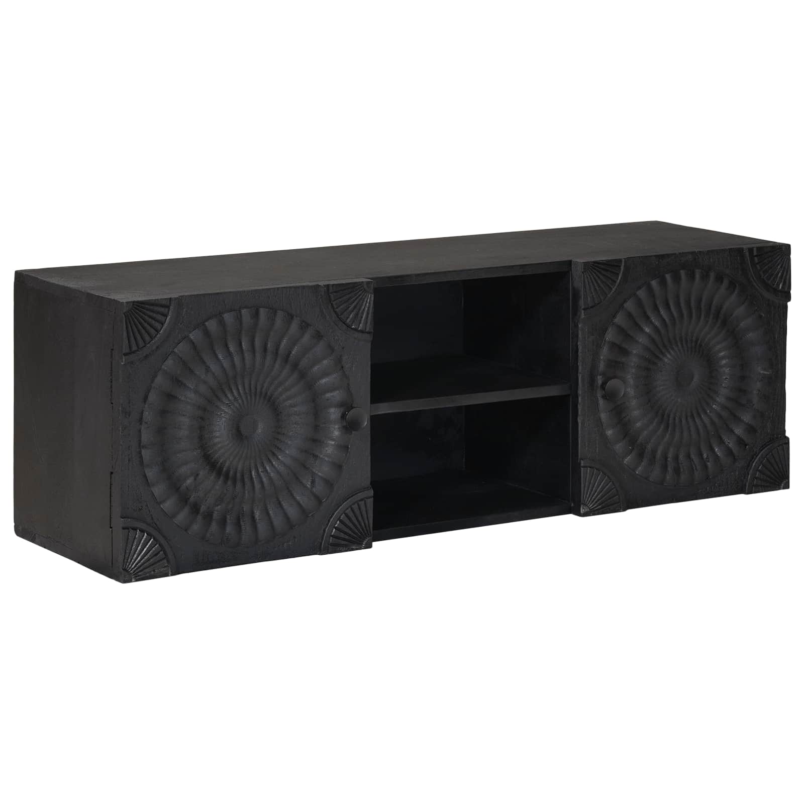 TV-Schränk mit Regal mit Speicher Schwarz 105 x 30 x 35 cm