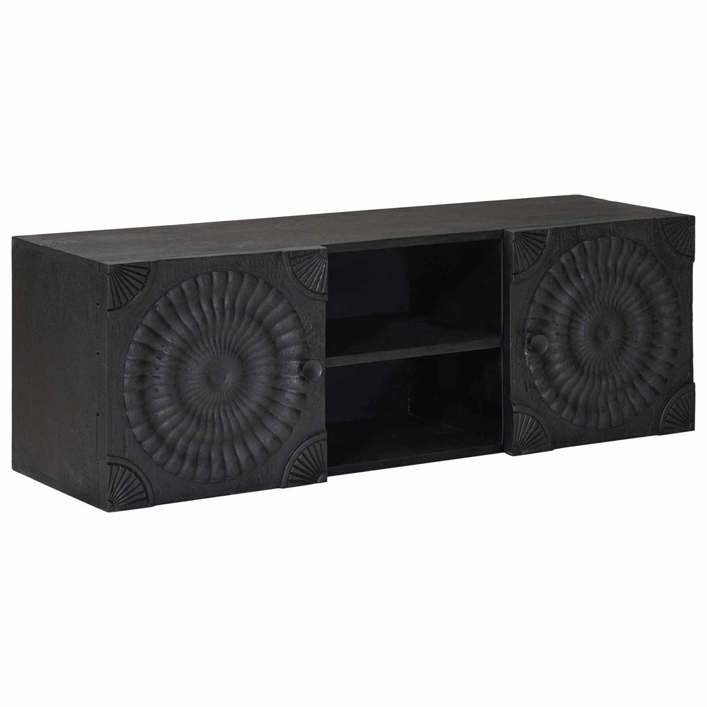 TV-Schränk mit Regal mit Speicher Schwarz 105 x 30 x 35 cm