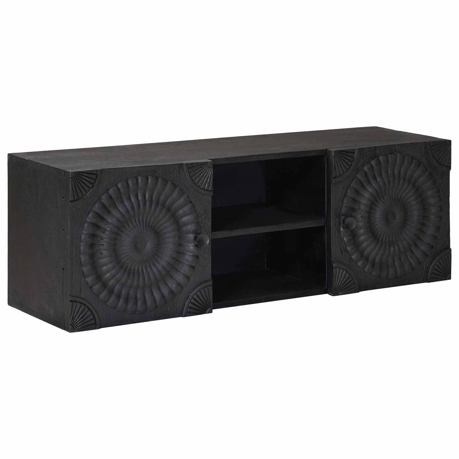 TV-Schränk mit Regal mit Speicher Schwarz 105 x 30 x 35 cm