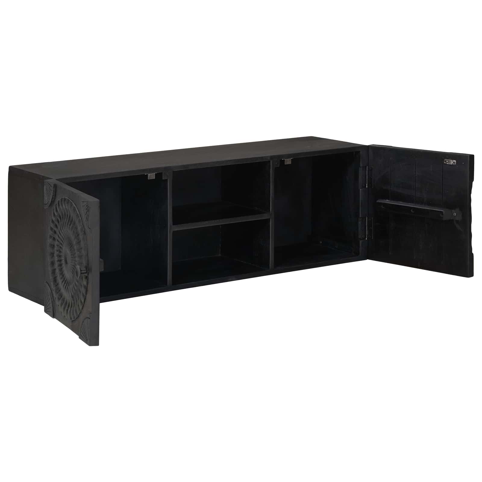 TV-Schränk mit Regal mit Speicher Schwarz 105 x 30 x 35 cm