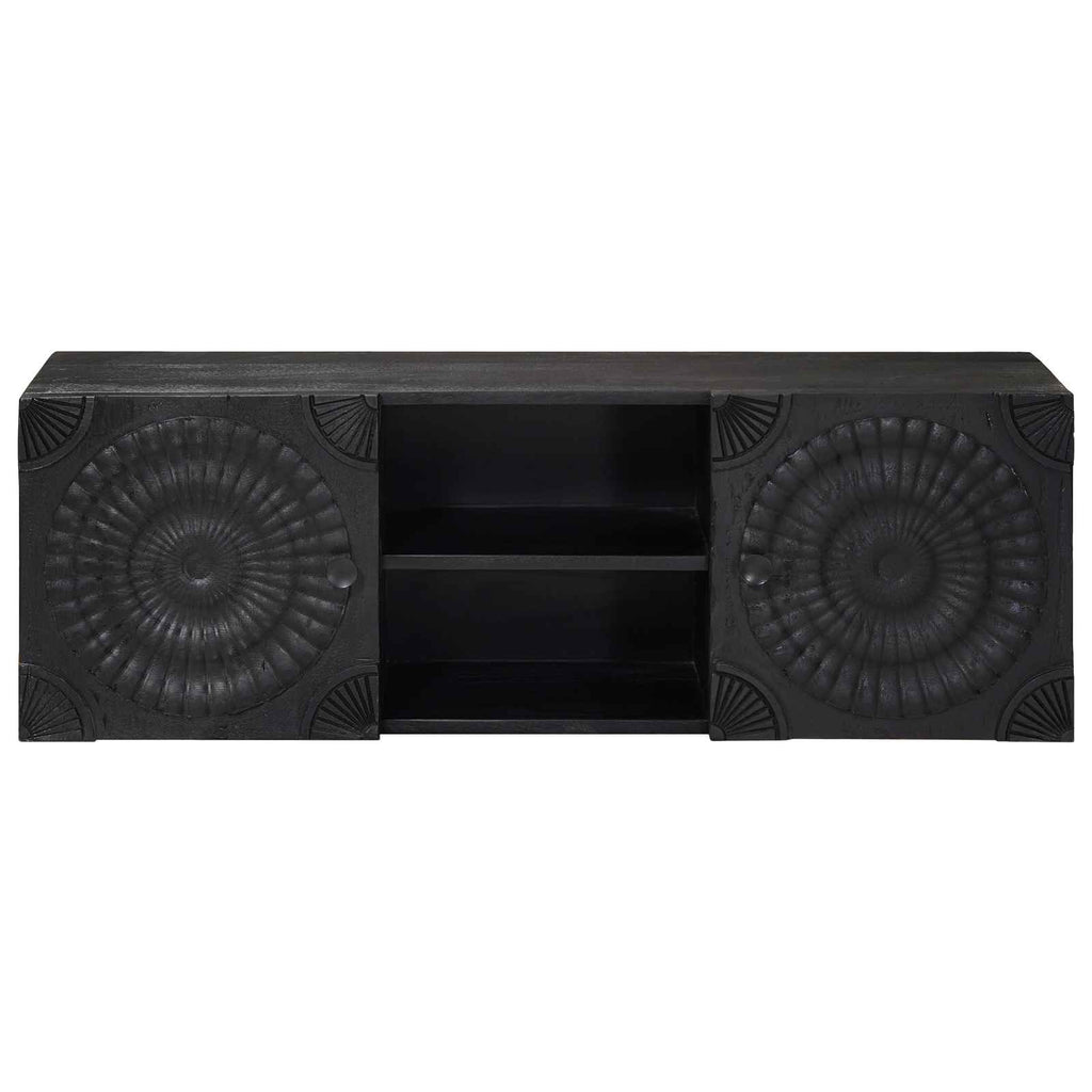 TV-Schränk mit Regal mit Speicher Schwarz 105 x 30 x 35 cm