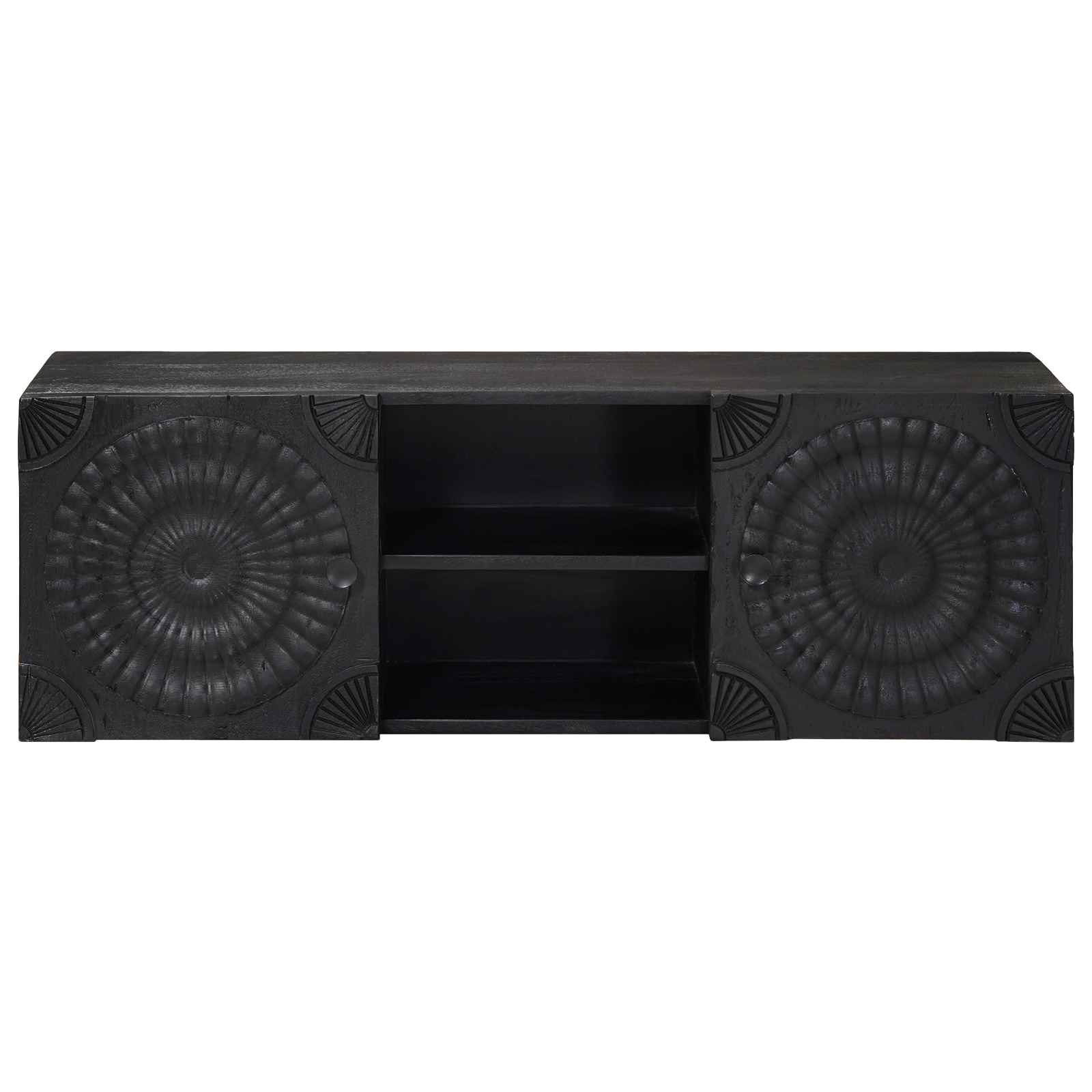 TV-Schränk mit Regal mit Speicher Schwarz 105 x 30 x 35 cm