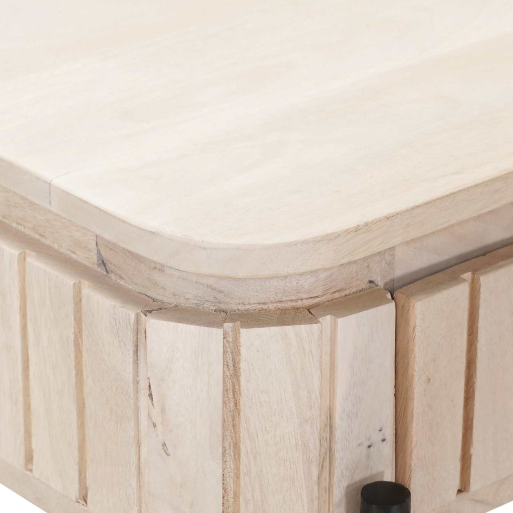 Handgefertigter Beistelltisch Weiß 100 x 30 x 76 cm