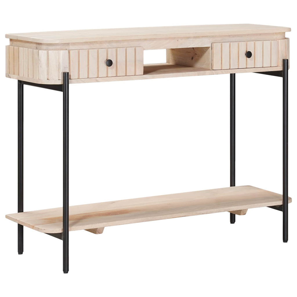 Handgefertigter Beistelltisch Weiß 100 x 30 x 76 cm