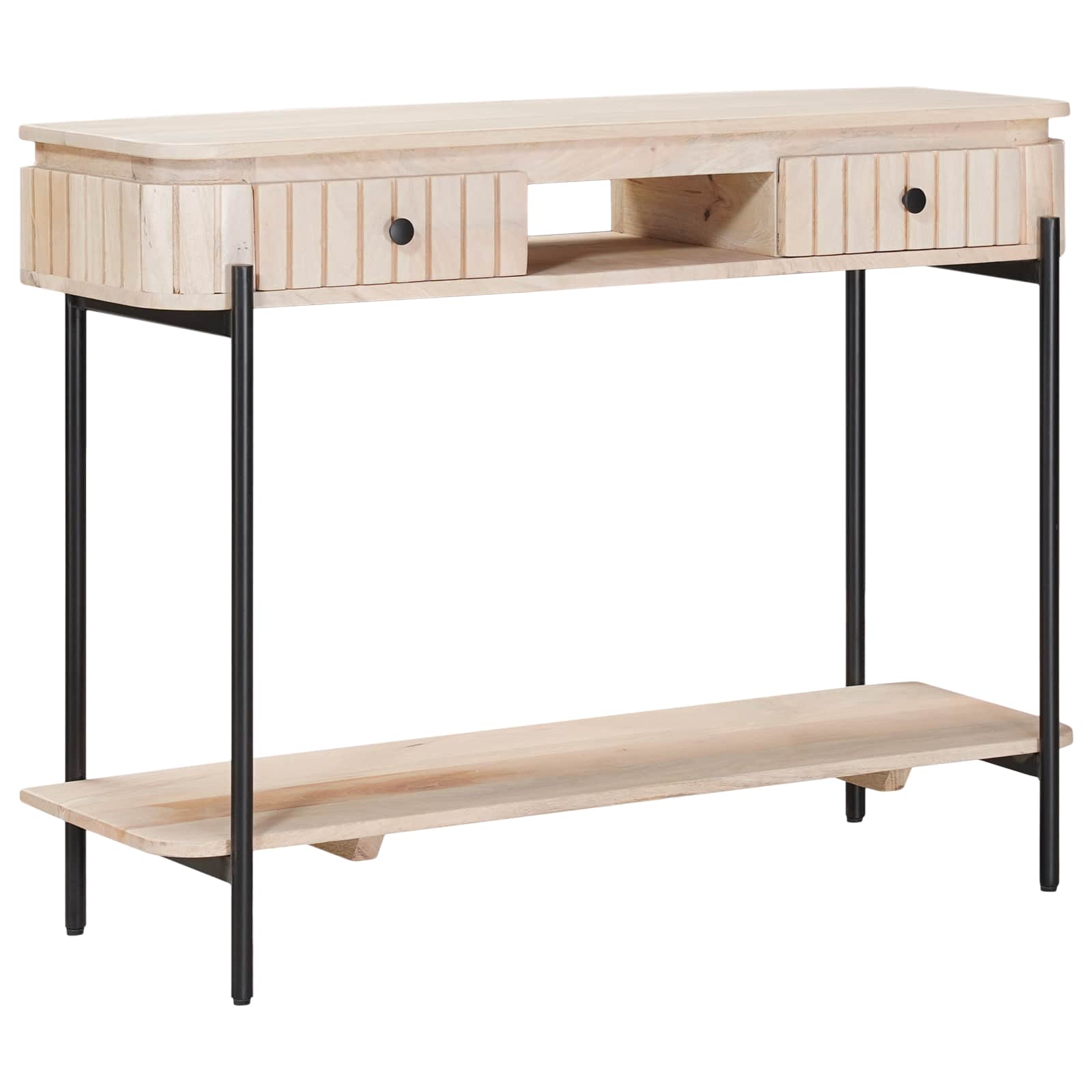 Handgefertigter Beistelltisch Weiß 100 x 30 x 76 cm