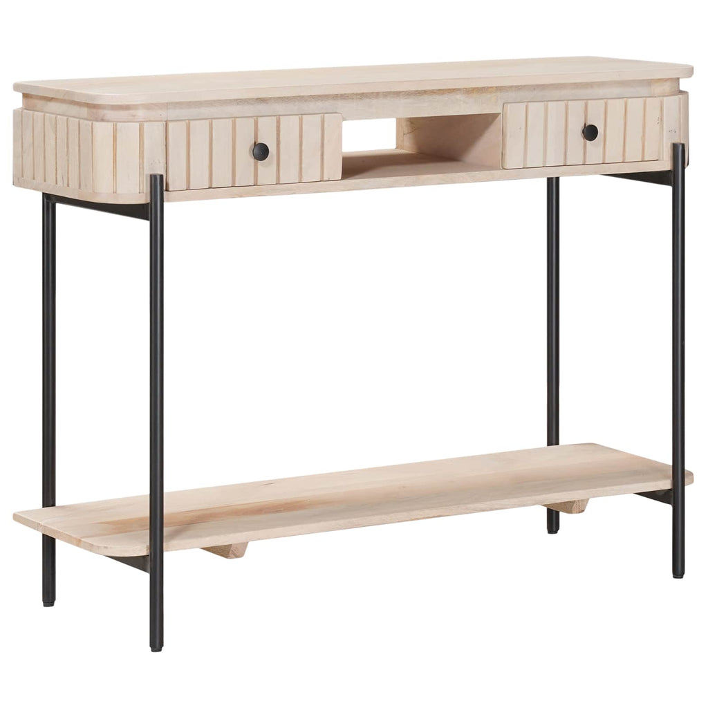 Handgefertigter Beistelltisch Weiß 100 x 30 x 76 cm