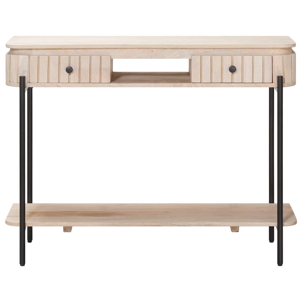 Handgefertigter Beistelltisch Weiß 100 x 30 x 76 cm