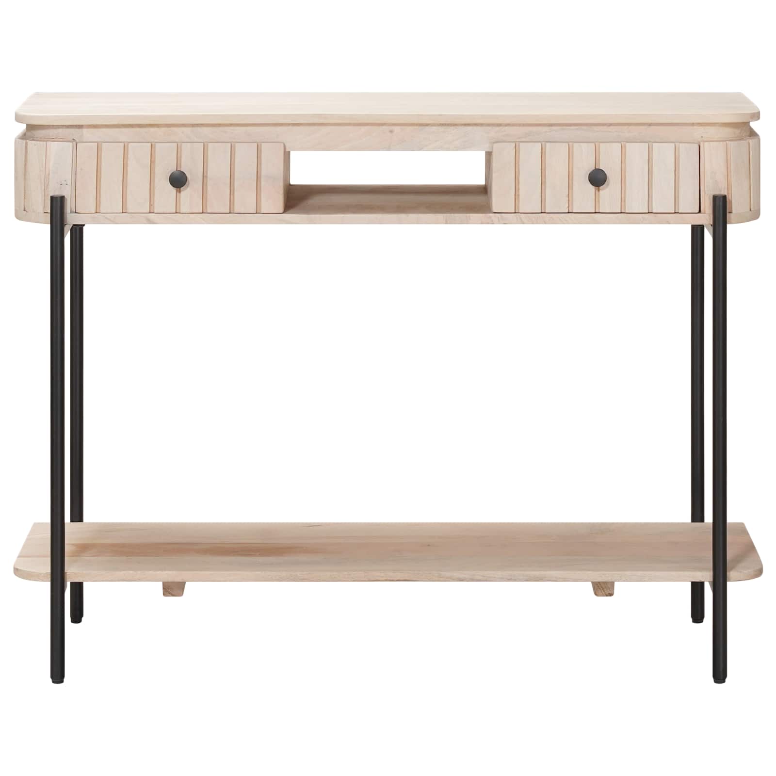 Handgefertigter Beistelltisch Weiß 100 x 30 x 76 cm