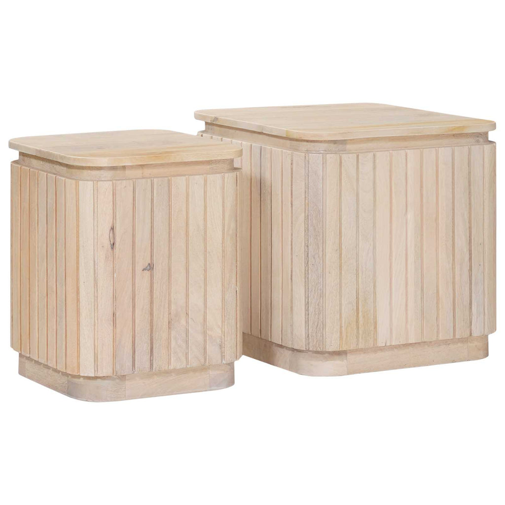 Handgefertigtes Beistelltisch-Set 2 pcs Weiß 45 x 45 x 45 cm