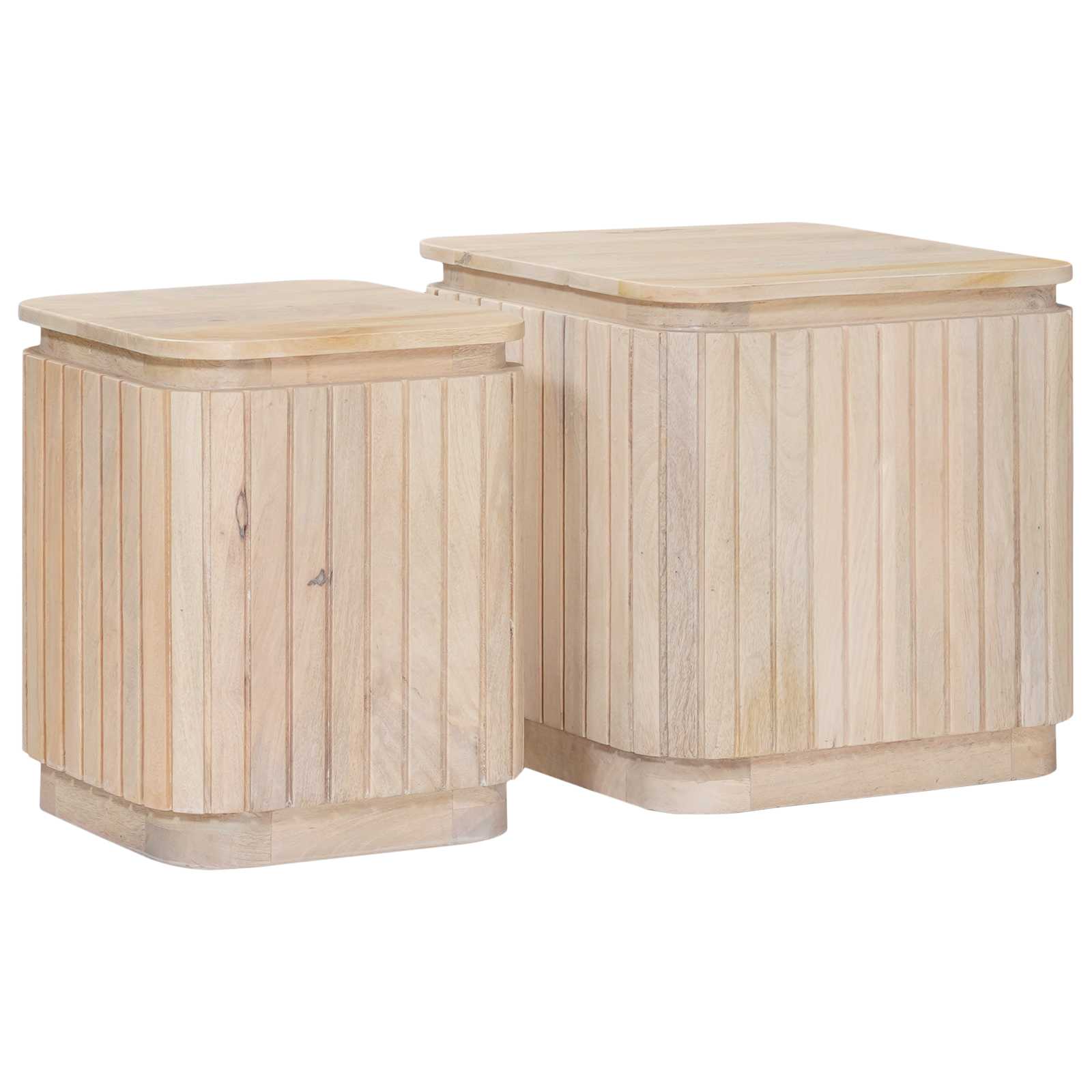 Handgefertigtes Beistelltisch-Set 2 pcs Weiß 45 x 45 x 45 cm