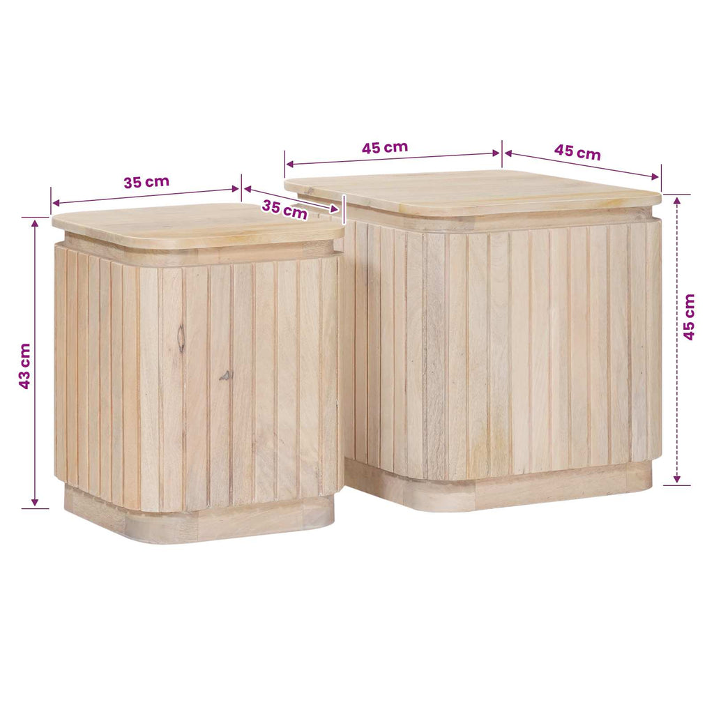 Handgefertigtes Beistelltisch-Set 2 pcs Weiß 45 x 45 x 45 cm