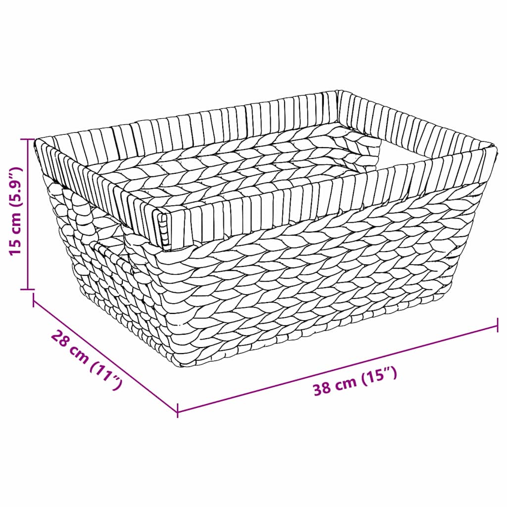 Aufbewahrungskörbe 2 pcs Natur 38 x 28 x 15 cm Wasserhyazinthe