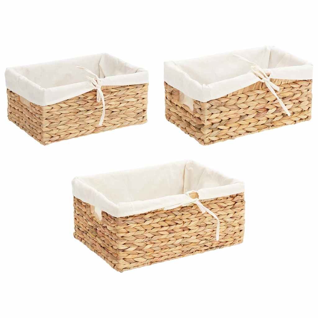 Aufbewahrungskörbe 3 pcs Natur Wasserhyazinthe