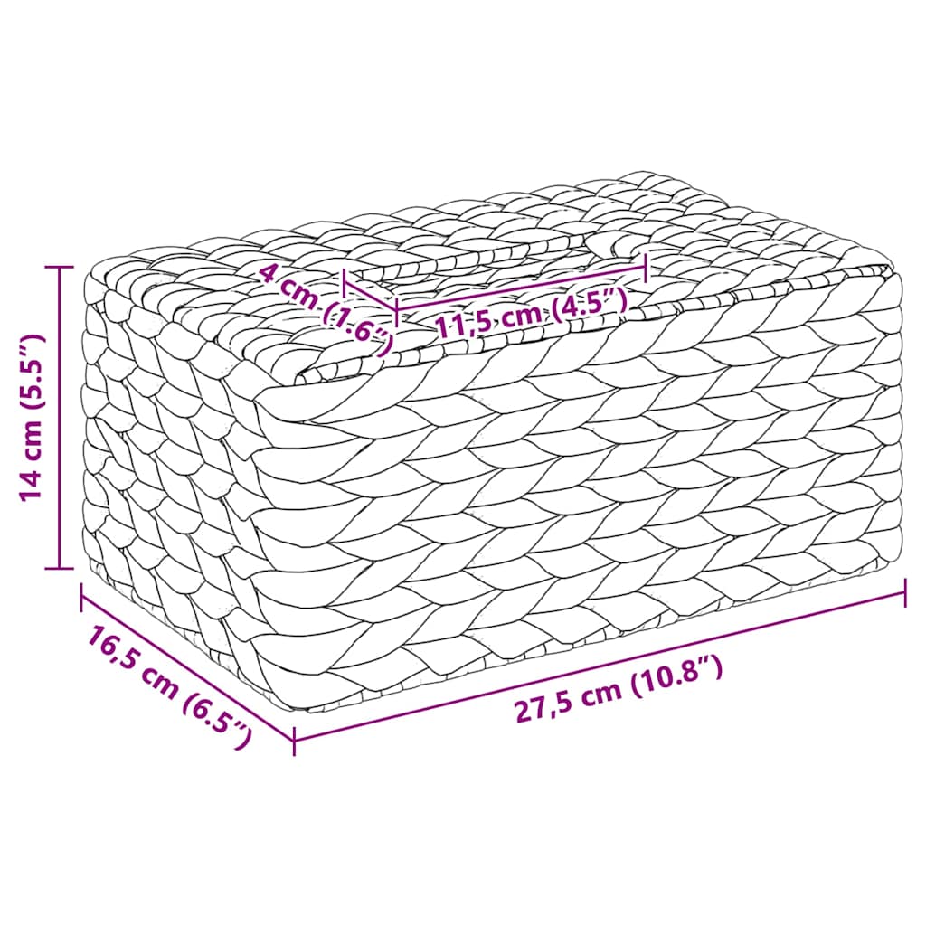Taschentuchboxdeckel 2 pcs Wasserhyazinthe 27,5 x 16,5 x 14 cm