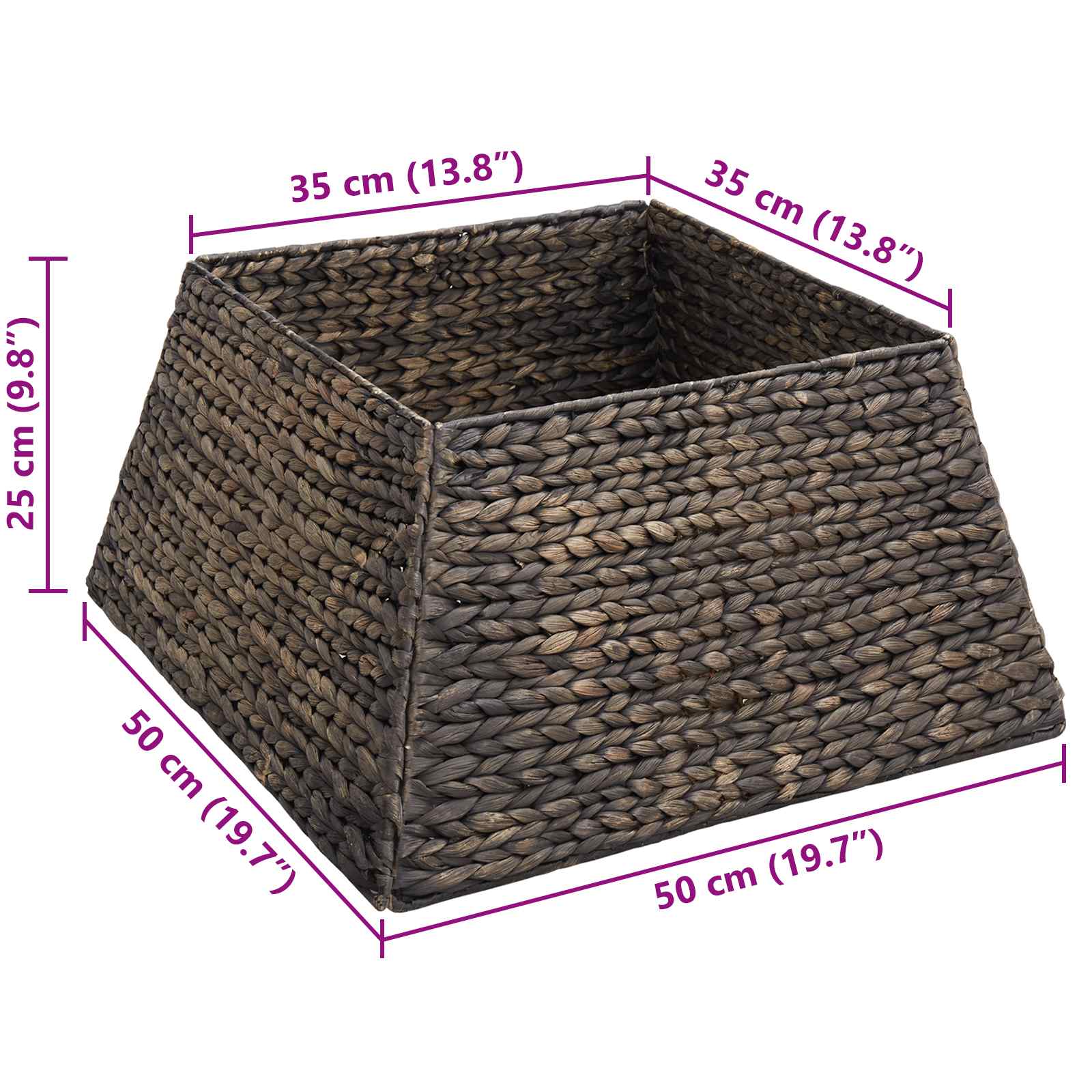 Weihnachtsbaumkragen Schwarz 50 x 50 x 25 cm Wasserhyazinthe