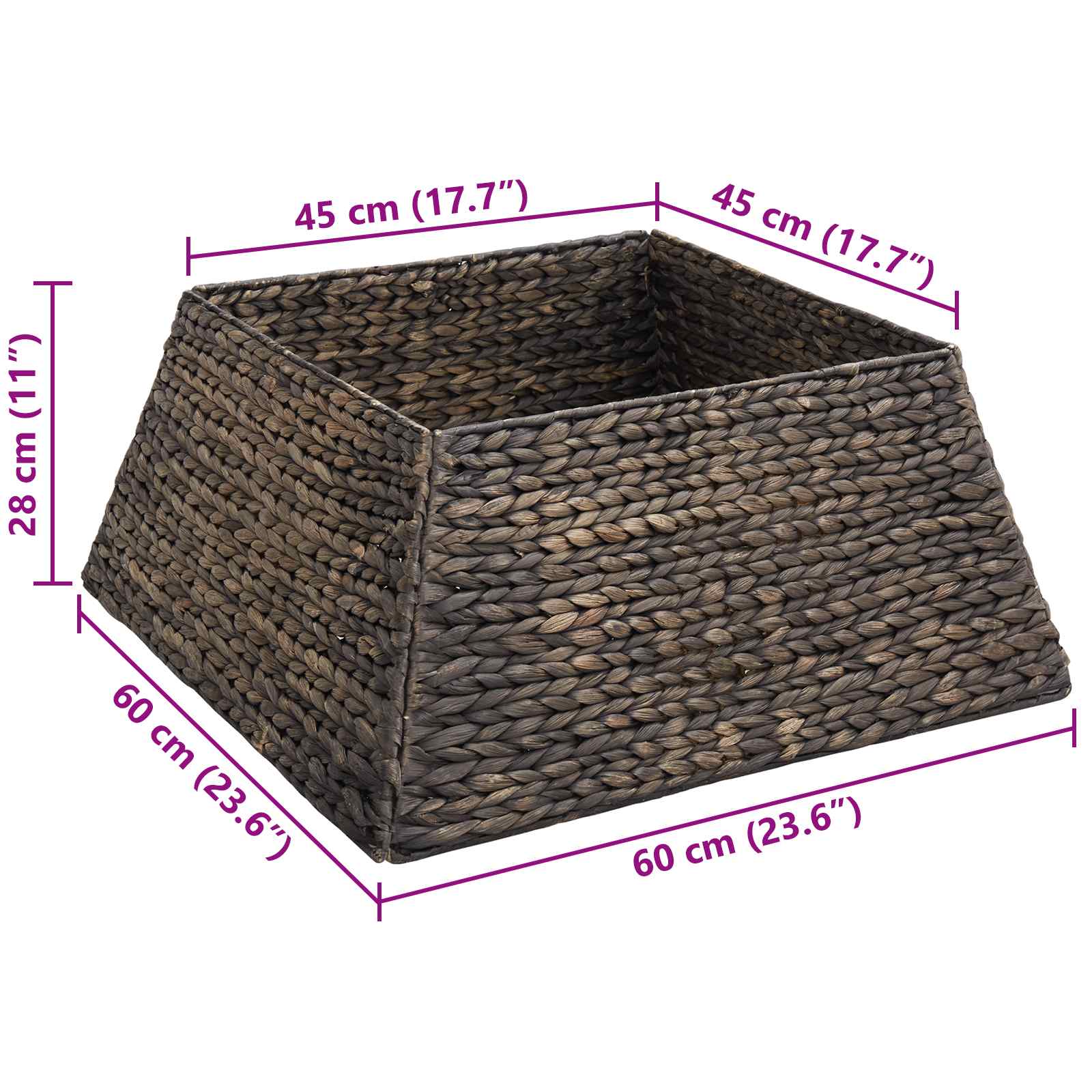 Weihnachtsbaumkragen Schwarz 60 x 60 x 28 cm Wasserhyazinthe