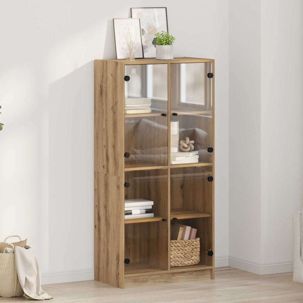 Highboard Artisan-Eiche 68 x 37 x 142 cm Holzwerkstoff