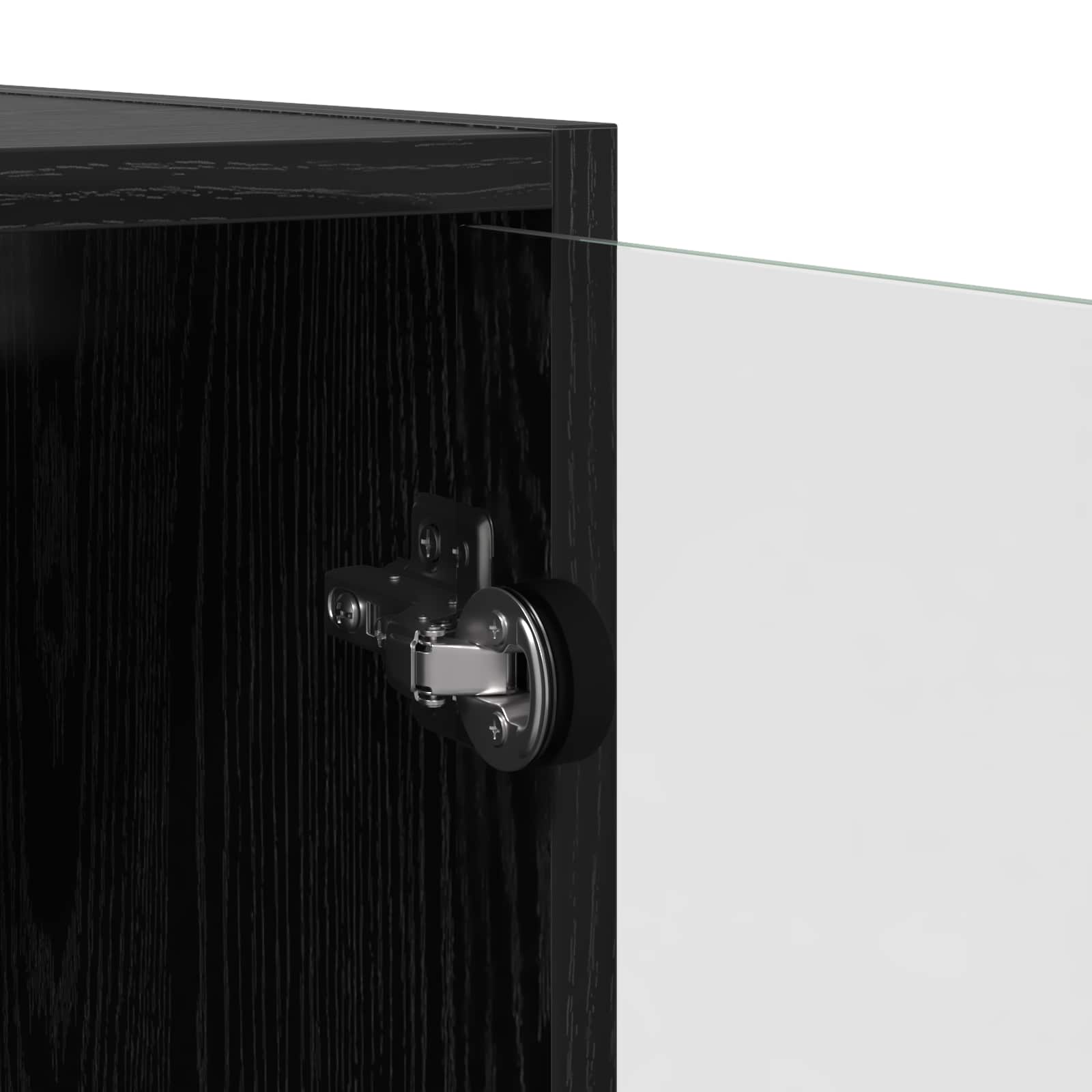 Highboard Schwarz Eichen-Optik 68 x 37 x 142 cm Holzwerkstoff