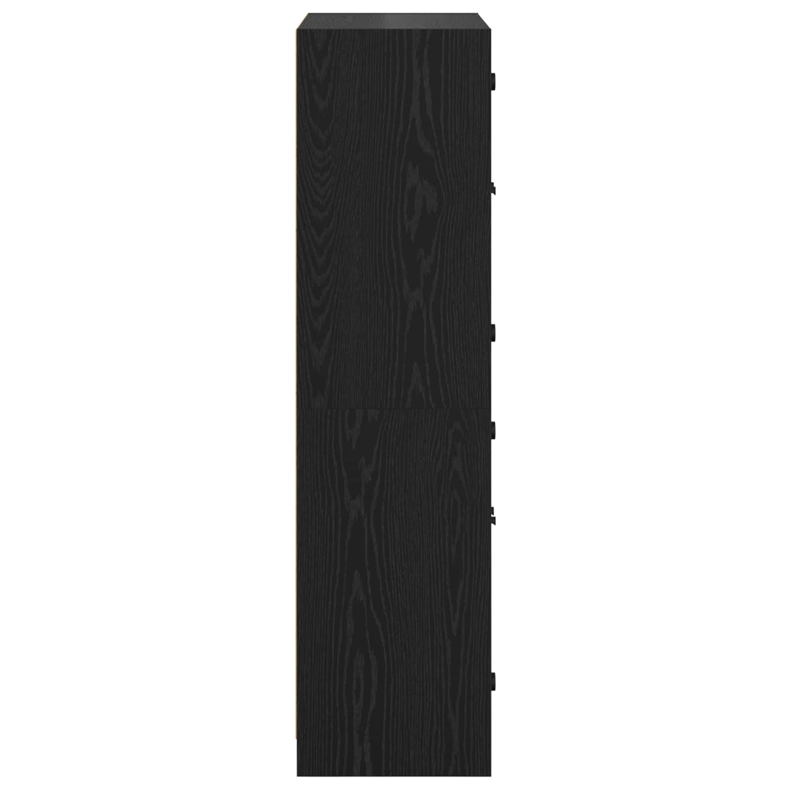 Highboard Schwarz Eichen-Optik 68 x 37 x 142 cm Holzwerkstoff