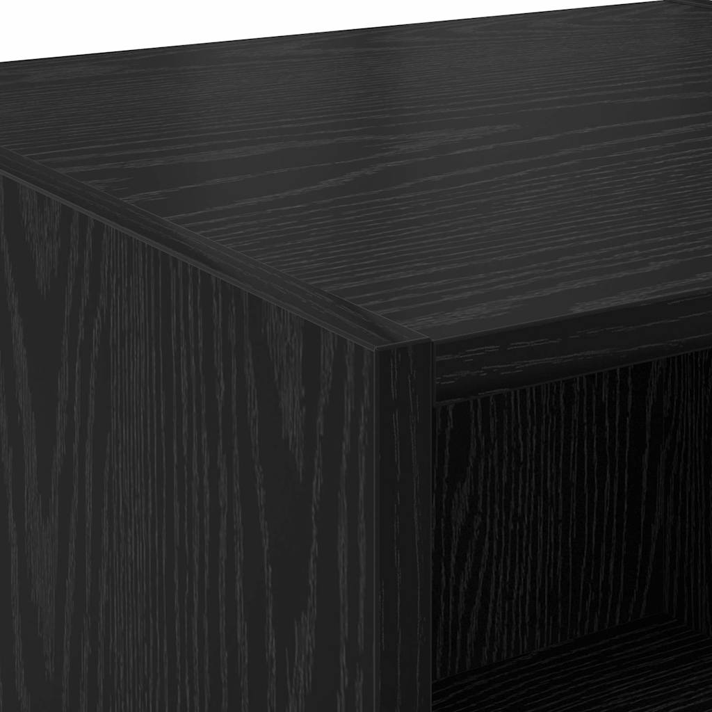 Highboard Schwarz Eichen-Optik 80 x 42,5 x 185 cm Holzwerkstoff