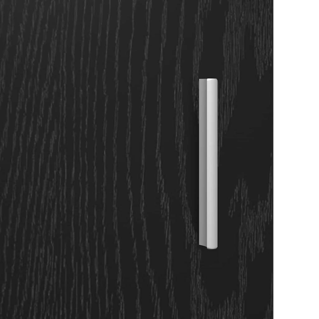 Highboard Schwarz Eichen-Optik 80 x 42,5 x 185 cm Holzwerkstoff