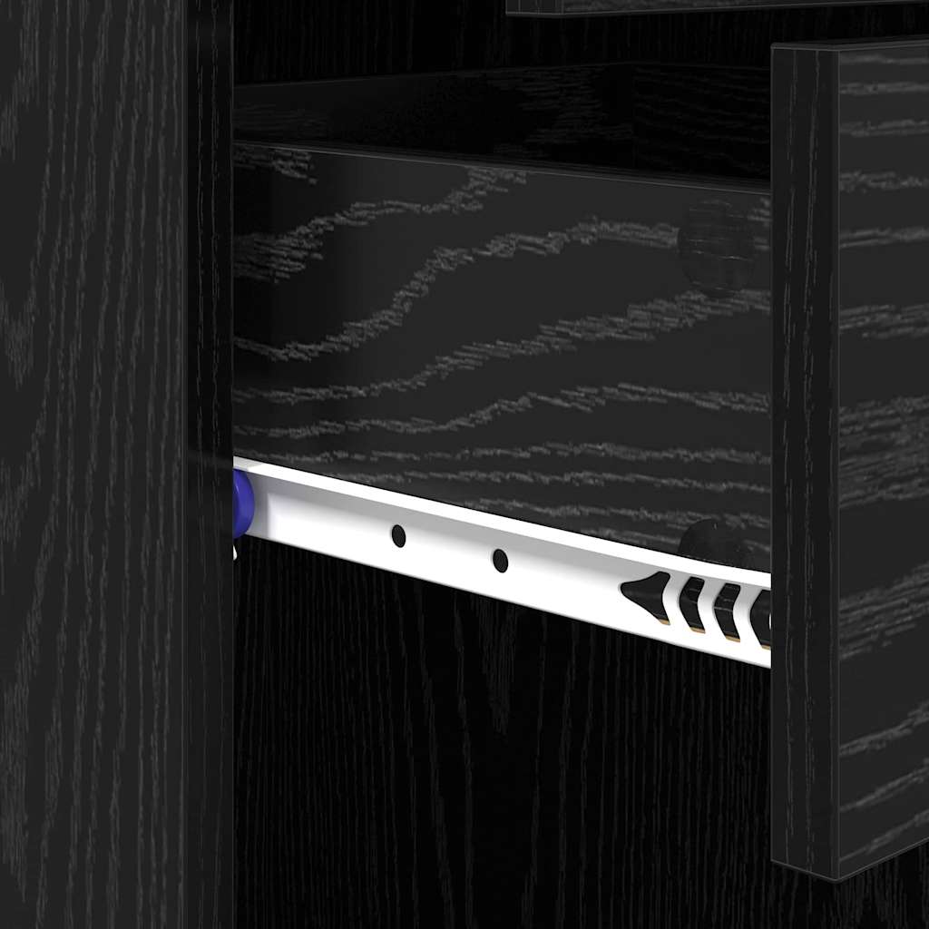 Highboard Schwarz Eichen-Optik 40 x 42,5 x 185 cm Holzwerkstoff