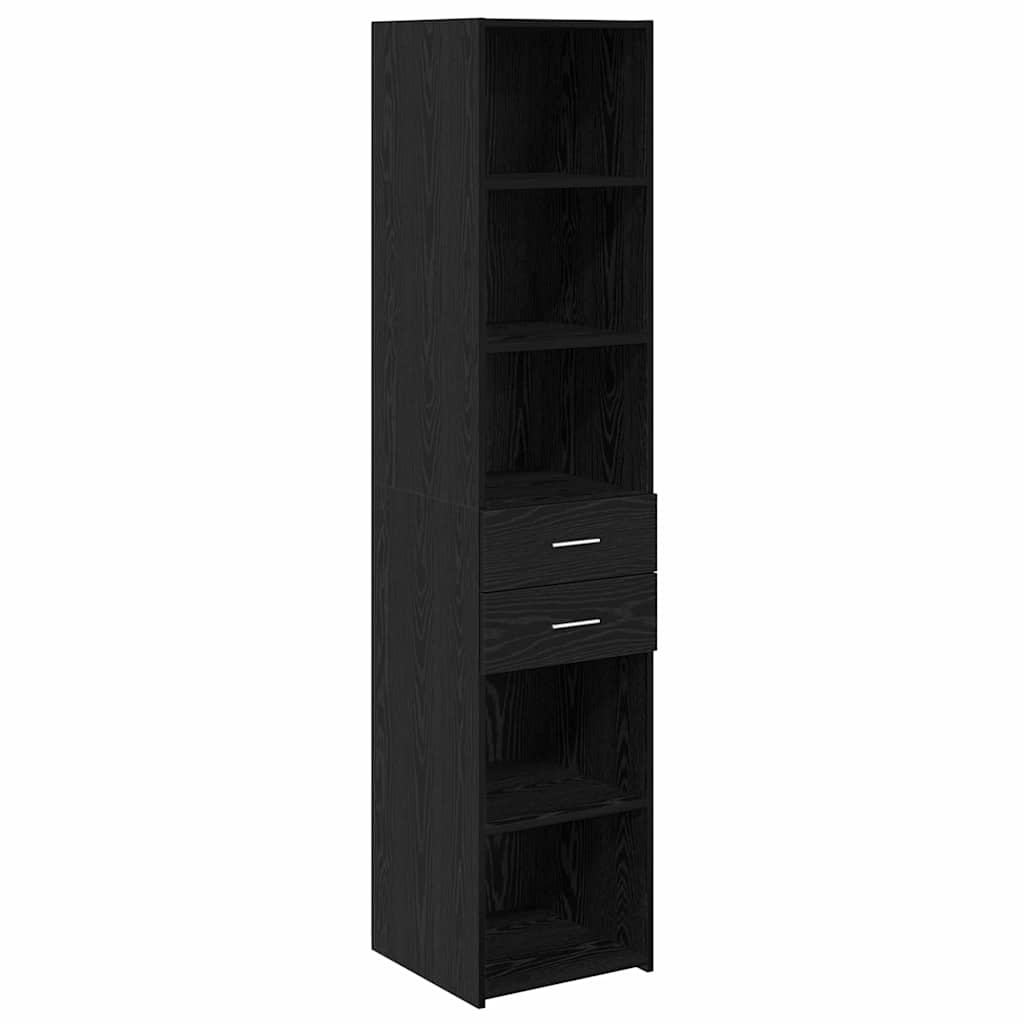 Highboard Schwarz Eichen-Optik 40 x 42,5 x 185 cm Holzwerkstoff