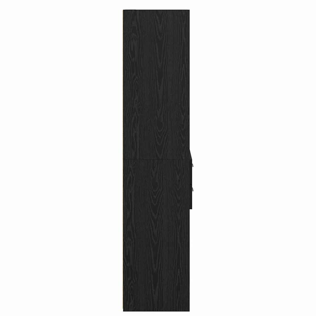 Highboard Schwarz Eichen-Optik 40 x 42,5 x 185 cm Holzwerkstoff