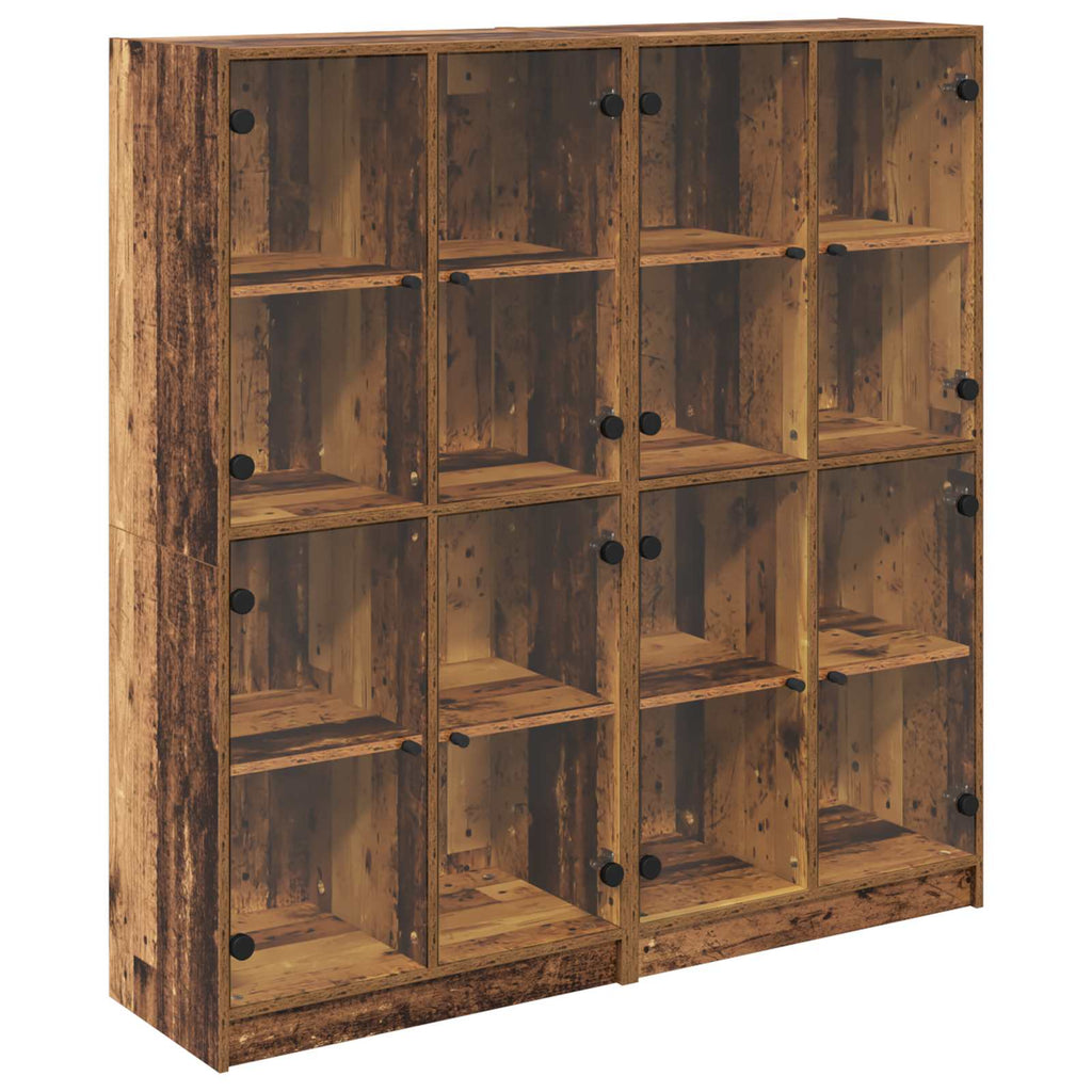 Highboard 2 pcs Altholz 68 x 37 x 142 cm Holzwerkstoff