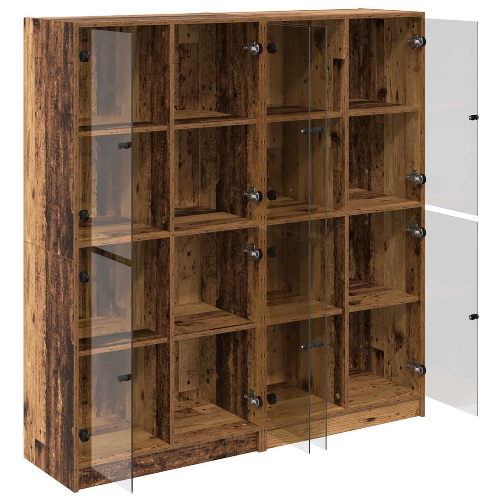 Highboard 2 pcs Altholz 68 x 37 x 142 cm Holzwerkstoff