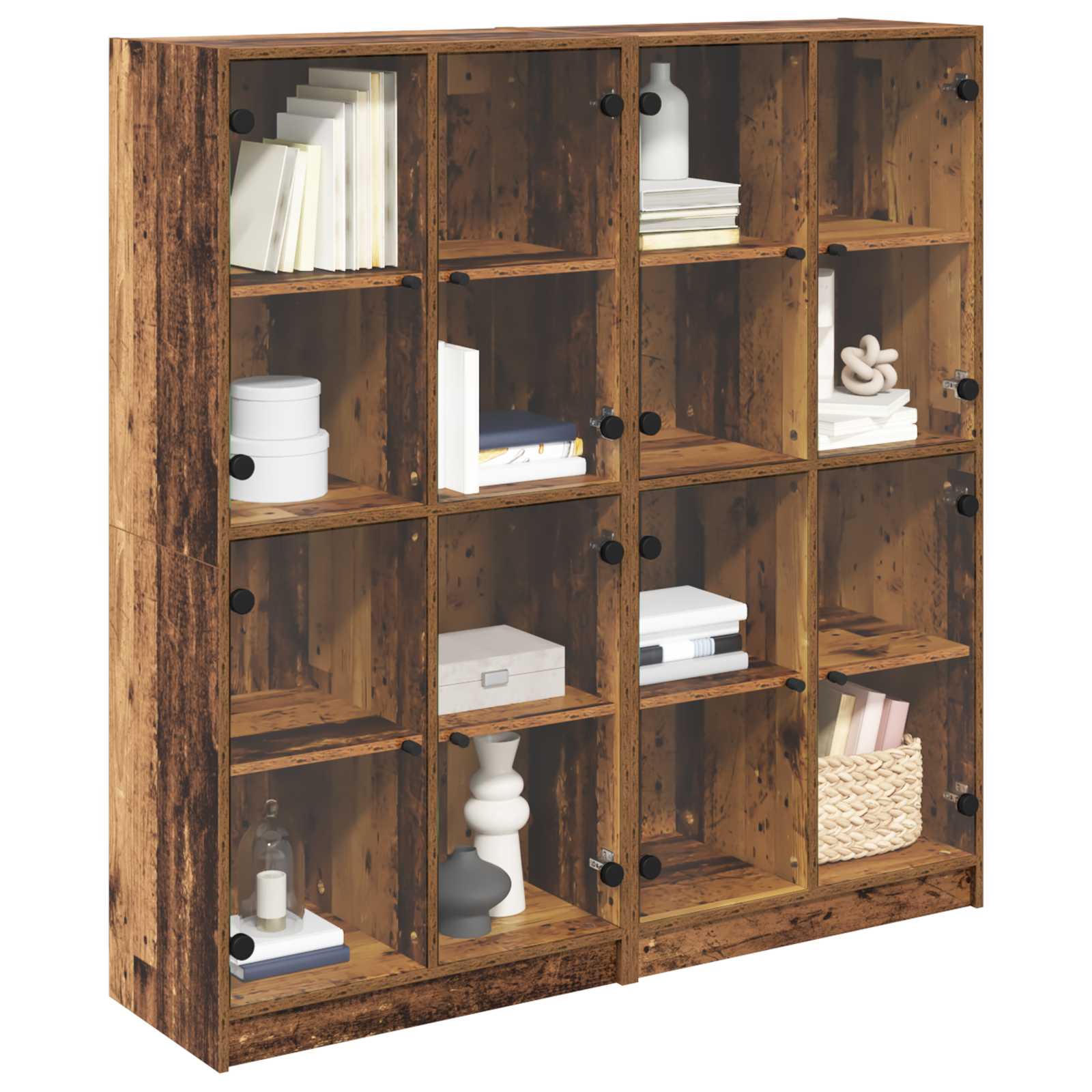 Highboard 2 pcs Altholz 68 x 37 x 142 cm Holzwerkstoff