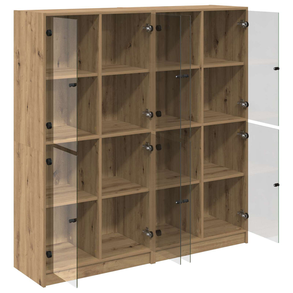 Highboard 2 pcs Artisan-Eiche 68 x 37 x 142 cm Holzwerkstoff