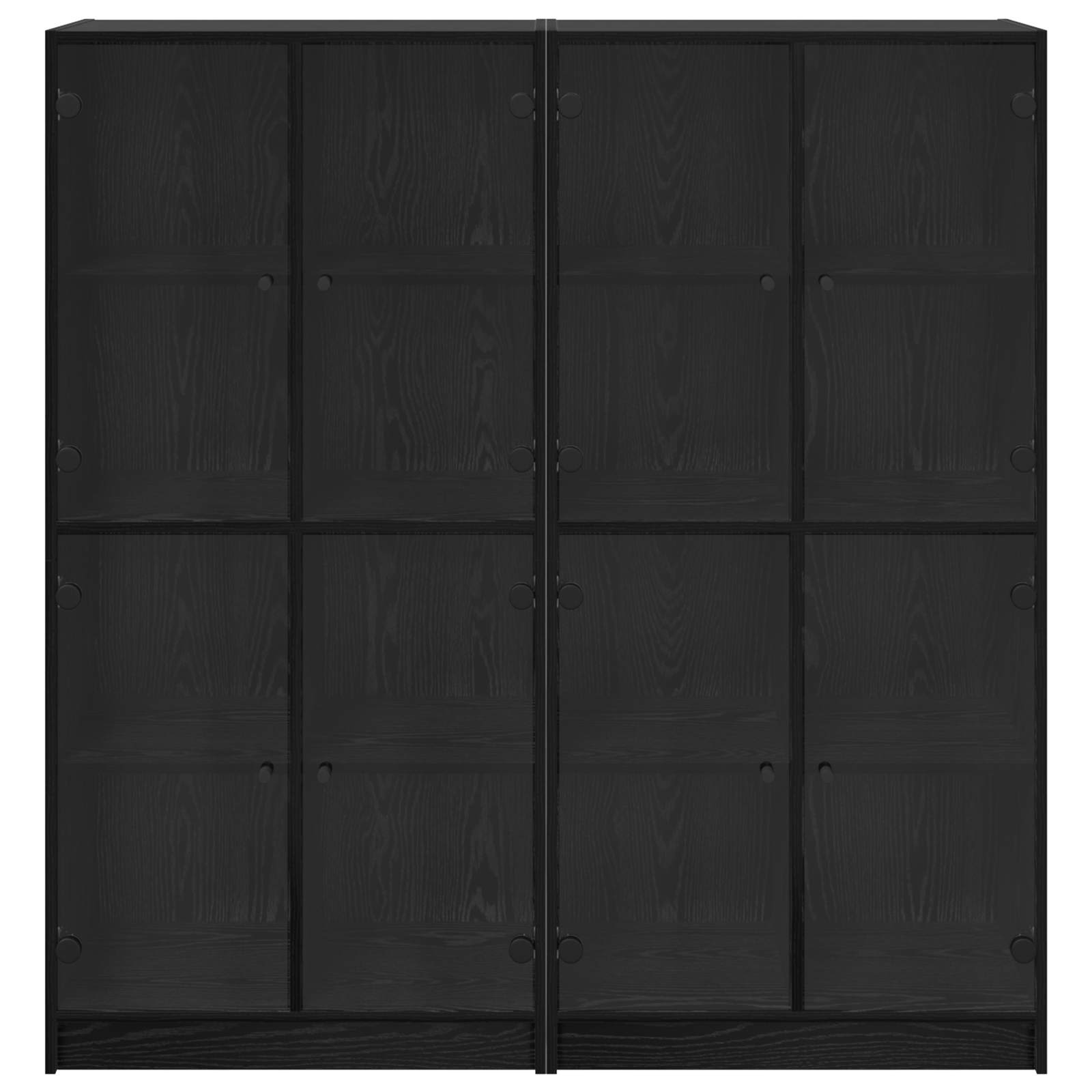 Highboard 2 pcs Schwarz Eichen-Optik 68 x 37 x 142 cm