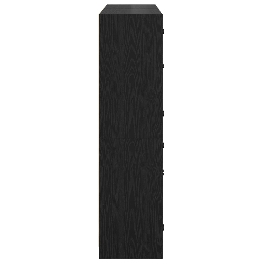 Highboard 2 pcs Schwarz Eichen-Optik 68 x 37 x 142 cm