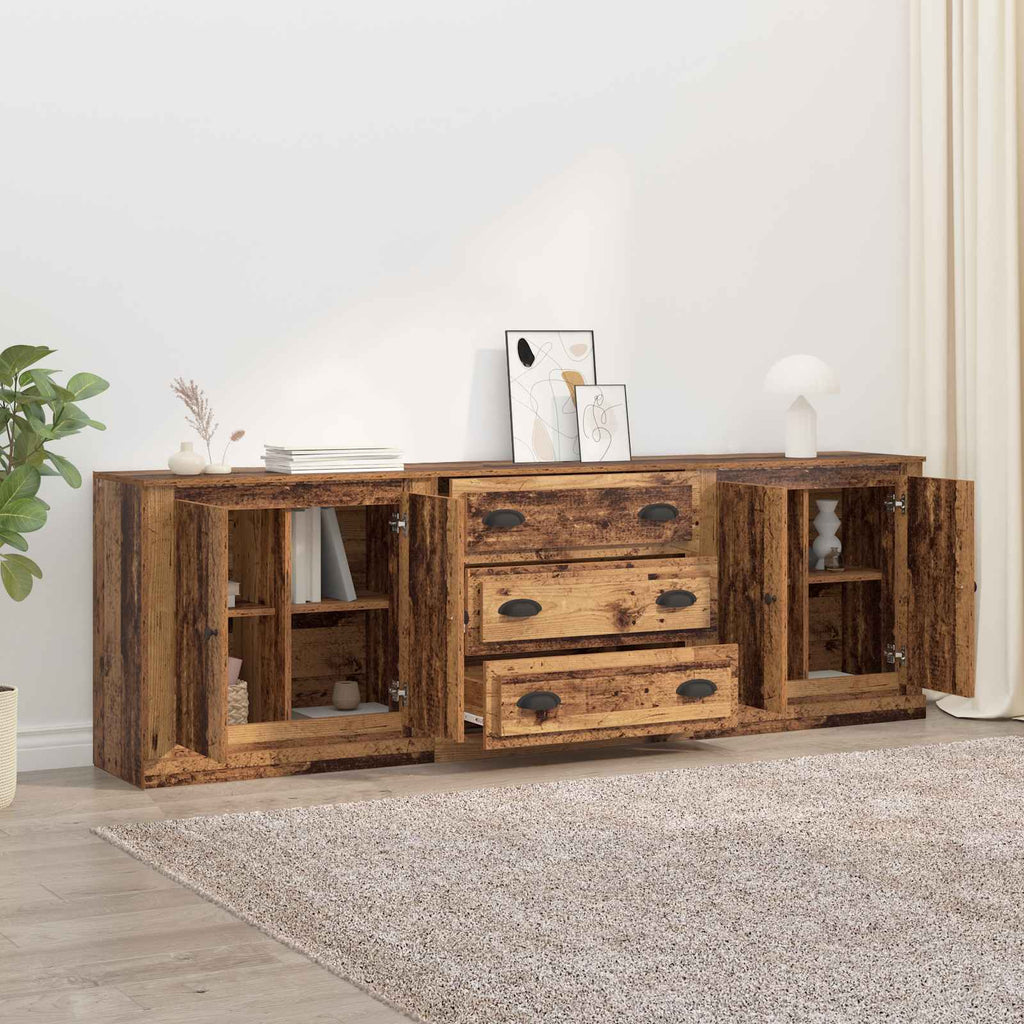 Sideboards 3 pcs Altholz 210 x 35,5 x 67,5 cm Holzwerkstoff