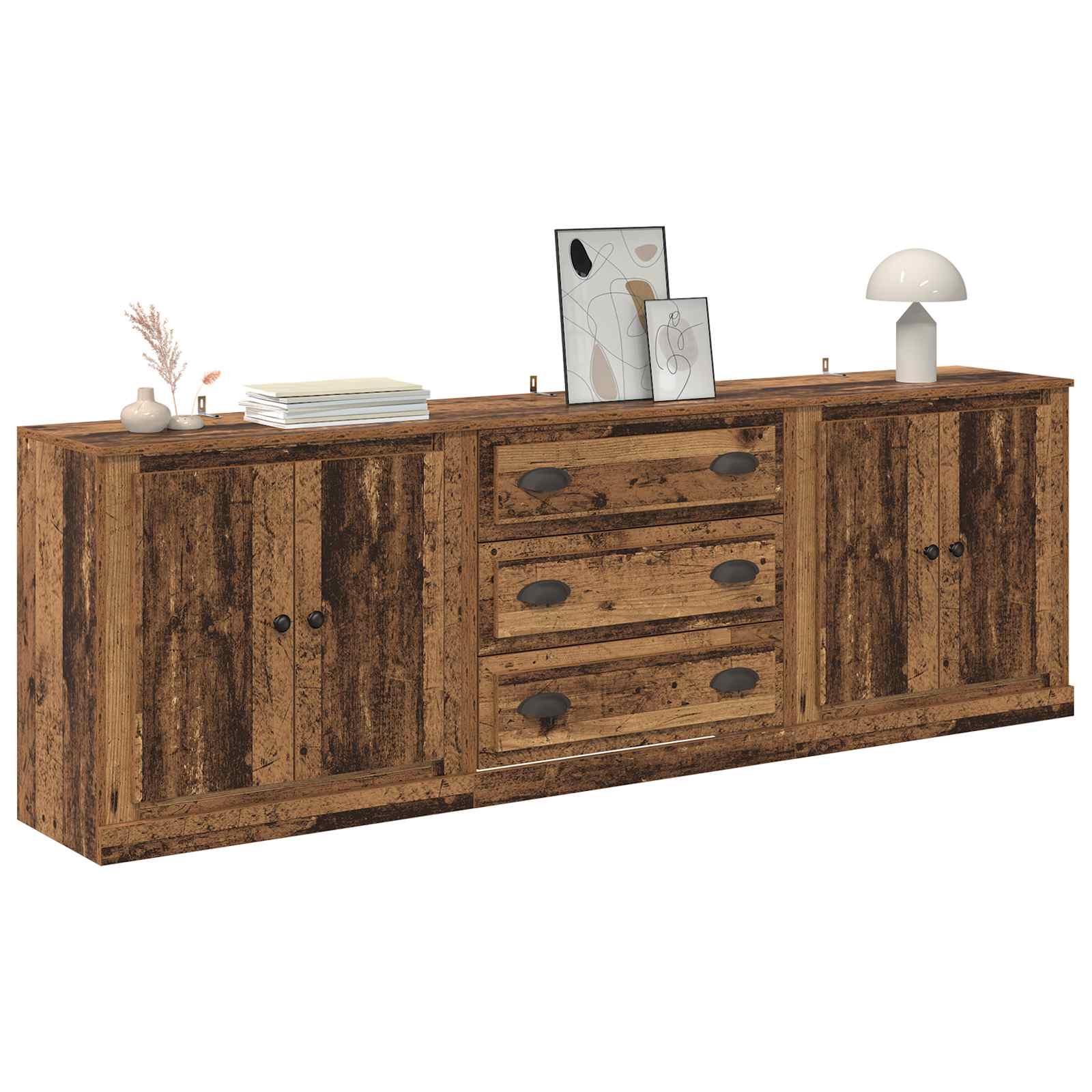 Sideboards 3 pcs Altholz 210 x 35,5 x 67,5 cm Holzwerkstoff