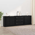 Sideboards 3 pcs Schwarze Eiche 210 x 35,5 x 67,5 cm