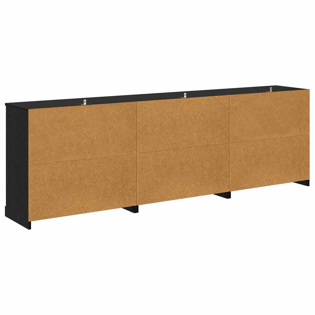 Sideboards 3 pcs Schwarze Eiche 210 x 35,5 x 67,5 cm
