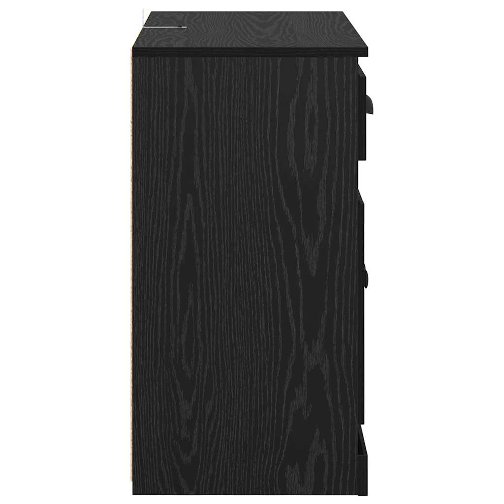Sideboards 2 pcs Schwarz Eichen-Optik 70 x 35,5 x 67,5 cm