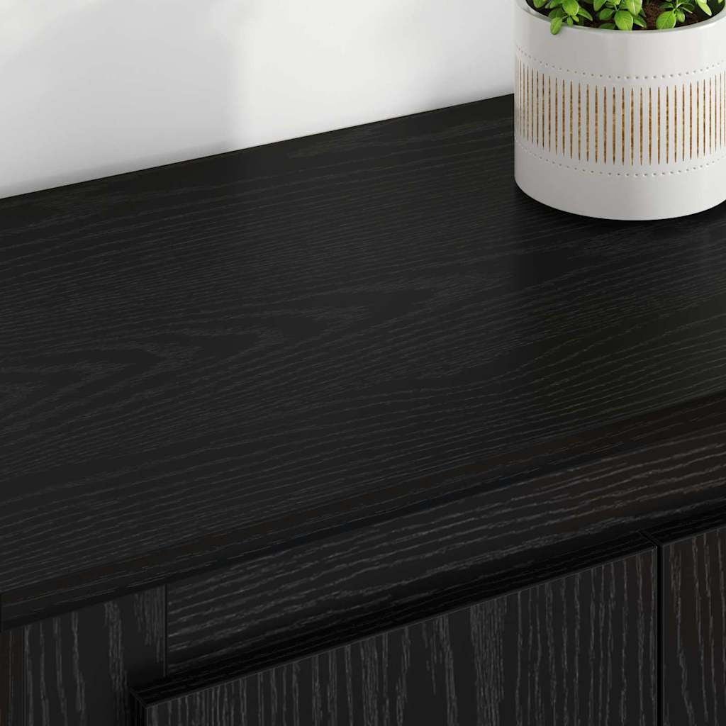 Highboard 3 pcs Schwarz Eichen-Optik Holzwerkstoff