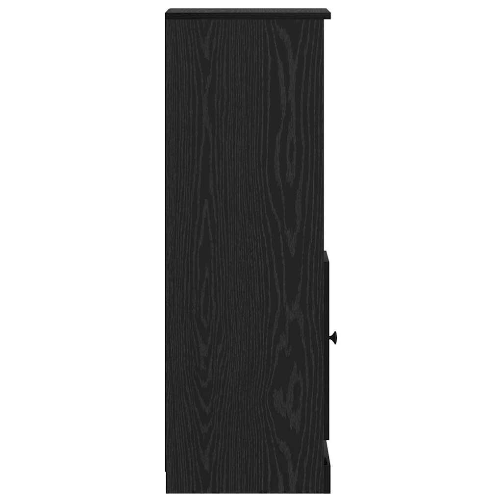 Highboard 3 pcs Schwarz Eichen-Optik Holzwerkstoff